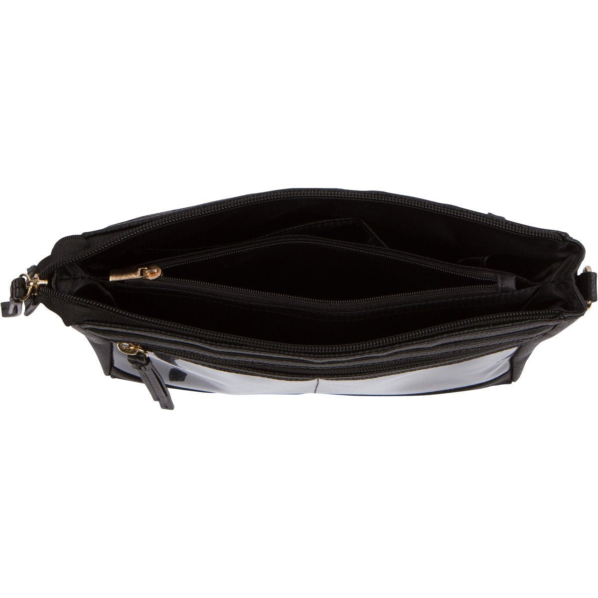 Vegan Leather Ita Crossbody Pin Bag - Black