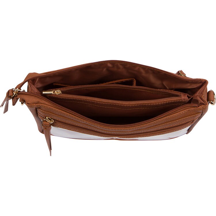 PU Leather Ita Crossbody Pin Bag - Camel